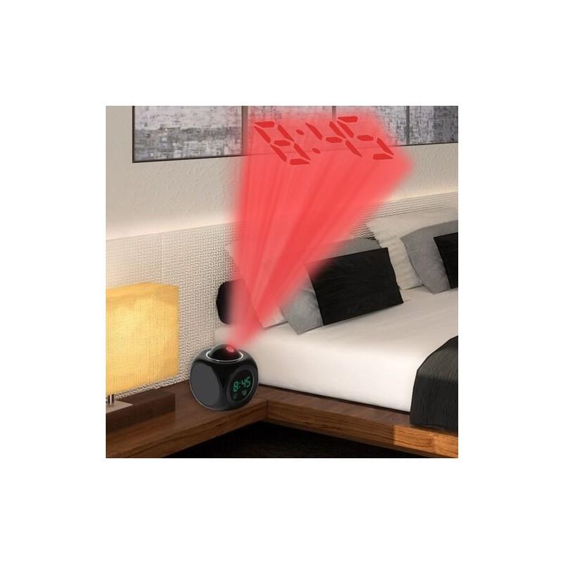Classic Digital Alarm Clock Multifunction With Voice Talking And Bright Led Projection Temperature Display