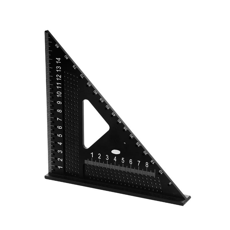 

7 inch Aluminum Precision T Square Protractor Marking Gauge Carpenter Square Measuring Layout Tool Metal Triangle Ruler 1pcs чорний