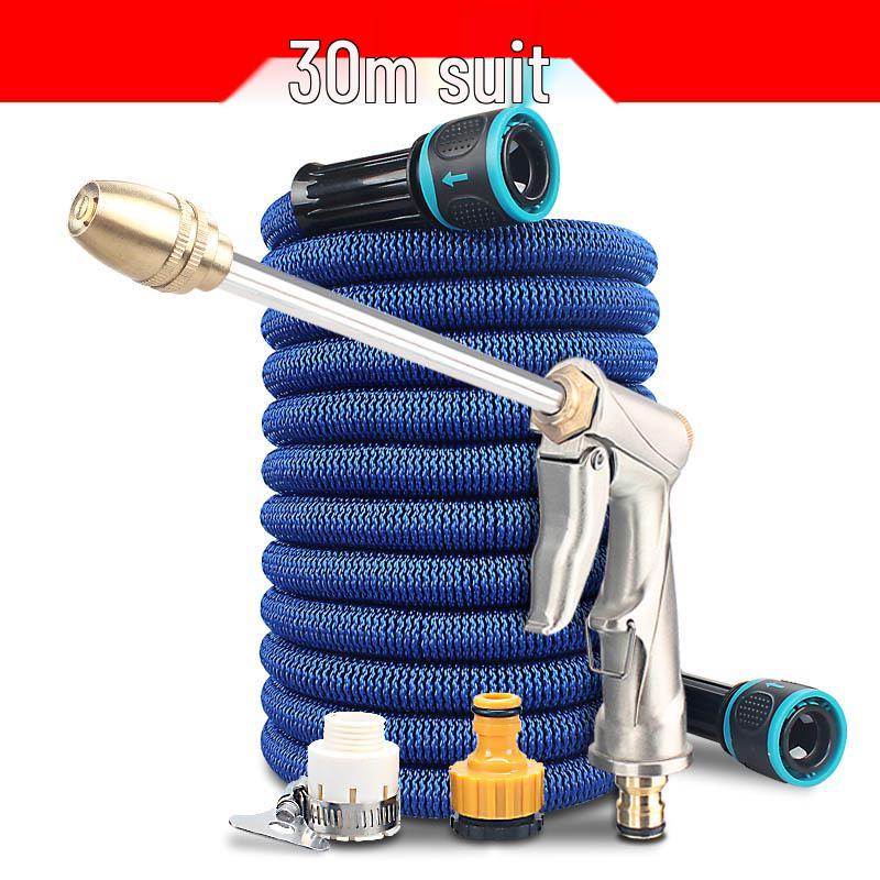 High-Pressure Car Wash Water Gun with Retractable Soft Hose & Nozzle for Tap Water & Flower Watering