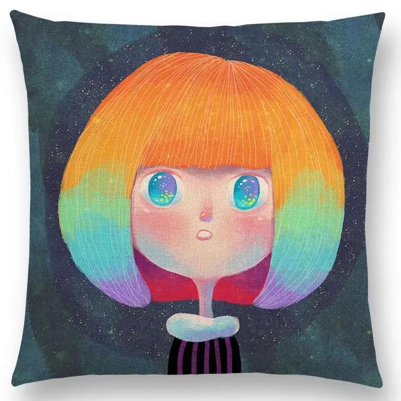 Neuer Eingang Bunt Traum Niedlich Cartoon Warm Erde Liebenswerte Tiere Leinen Kissenbezug Heimdekoration Auto Sofa Wurfkissenhülle