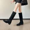 Francuskie buty za kolano długie buty jesień i zima nowe retro damskie buty