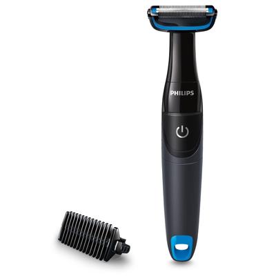 Afeitadora corporal Philips Body Trimmer serie 1000, afeitadora corporal, batería utilizable (Baño (Uso del cuerpo) Operado) BG1024/17 Negro/Azul