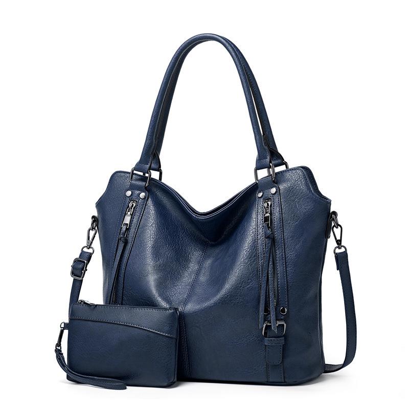 European And American Retro Portable Tote Mother And Child Bag Fashionable Large-Capacity Messenger Shoulder Bag Soft Leather Women'S Armpit Bag