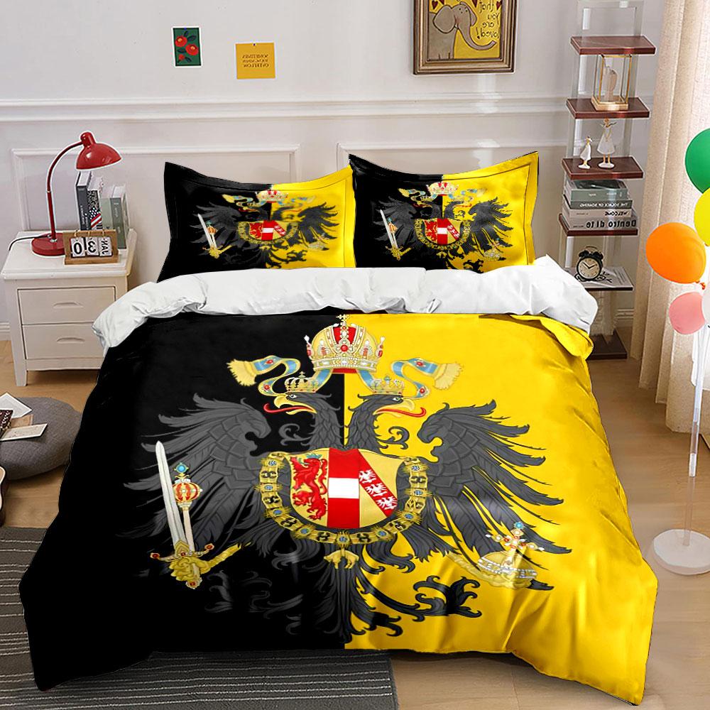 Imperial Eagle Yellow-Black Set Bedding Duvet Cover Set Duvet Cover Pillowcases (1 * Duvet Cover 2 * Pillowcases, without duvet insert)