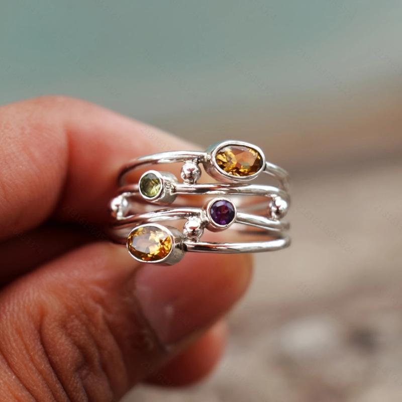 Trendy Color Inlaid Zircon Hollow Ring, Suitable for Women's Fashionable Fashion Accessories Jewelry