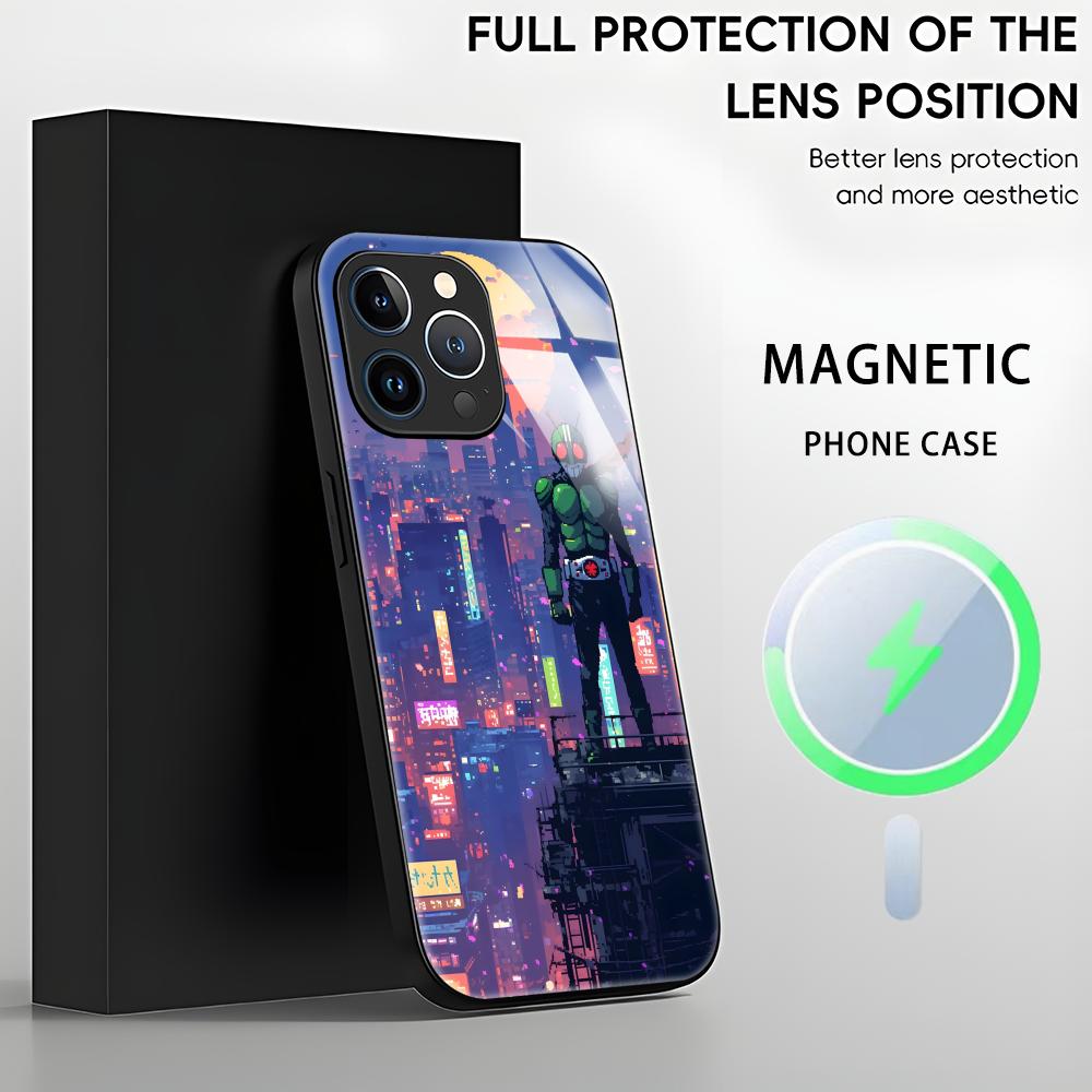 Kamen Rider  Phone Case For iPhone17 16 15 14 13 12 11 X XR XS 8 Plus Mini Pro Max Glass Magnetic Case