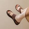 French Retro One-word Buckle with Platform Cover Toe Sandals with Skirt Slippers Women's Summer Wear