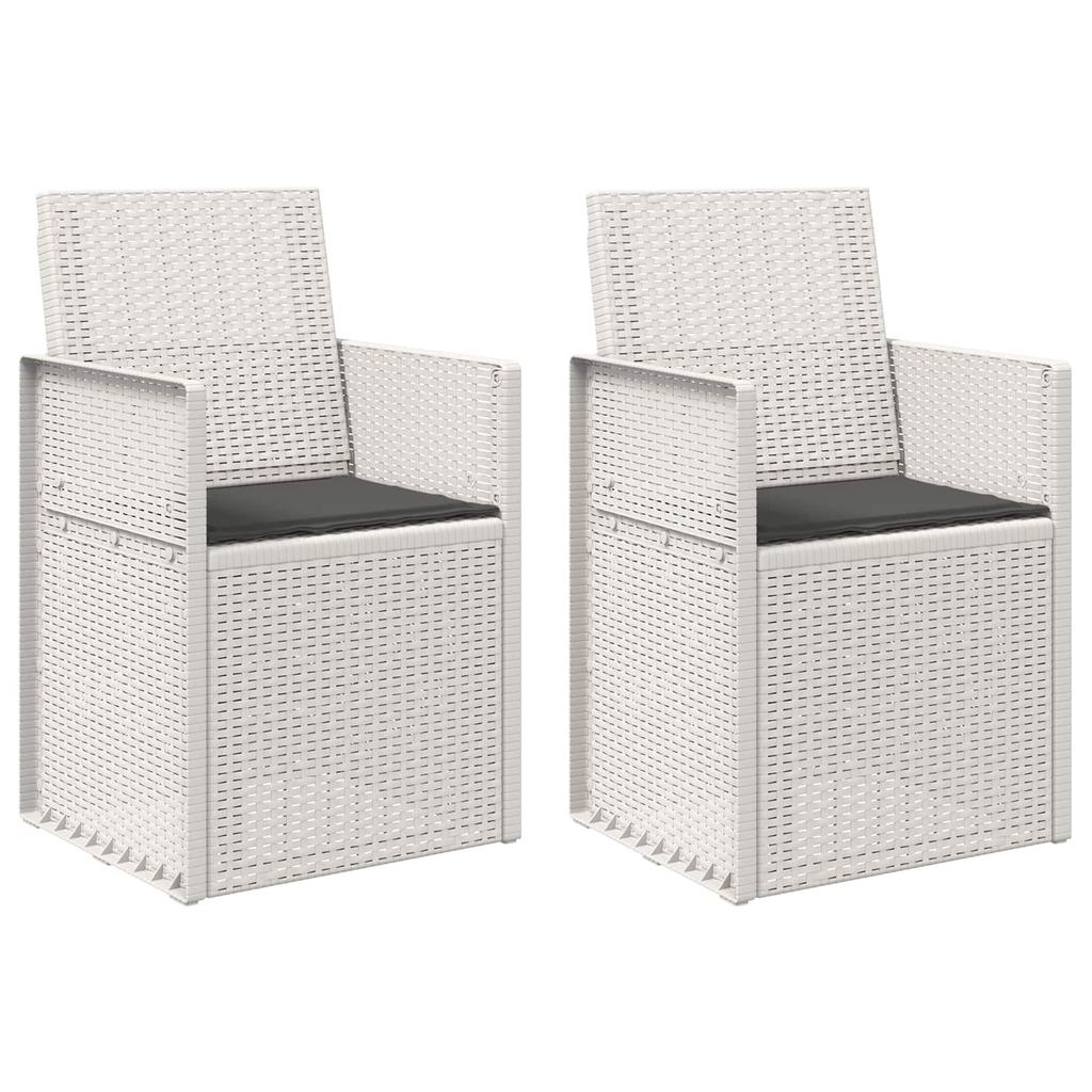 Garden Dining Chairs 2 Pcs White and Anthracite PP