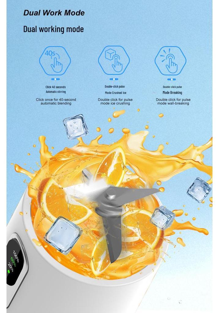 Portable Automatic Juicer and Smoothie Blender with Large Capacity
