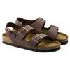 Birkenstock Leather Soft Comfortable Thick Sole Versatile Buckle Breathable Shoes Beach Sandals Unisex Sandals Brown 0034871