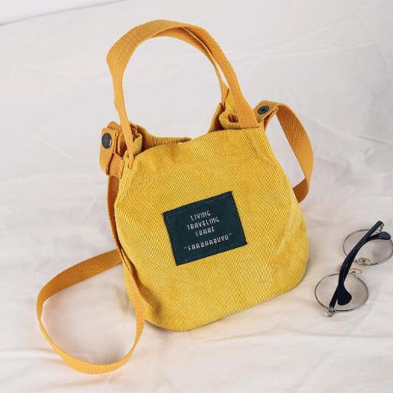 Japan und Südkorea Vintage Cord-Canvas-Damentasche Neuer diagonaler Straddle-Schulterhandtaschen-Trend