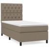 VidaXL Lit à sommier tapissier avec matelas Taupe 80x200 cm Tissu - Modèle 3141973
