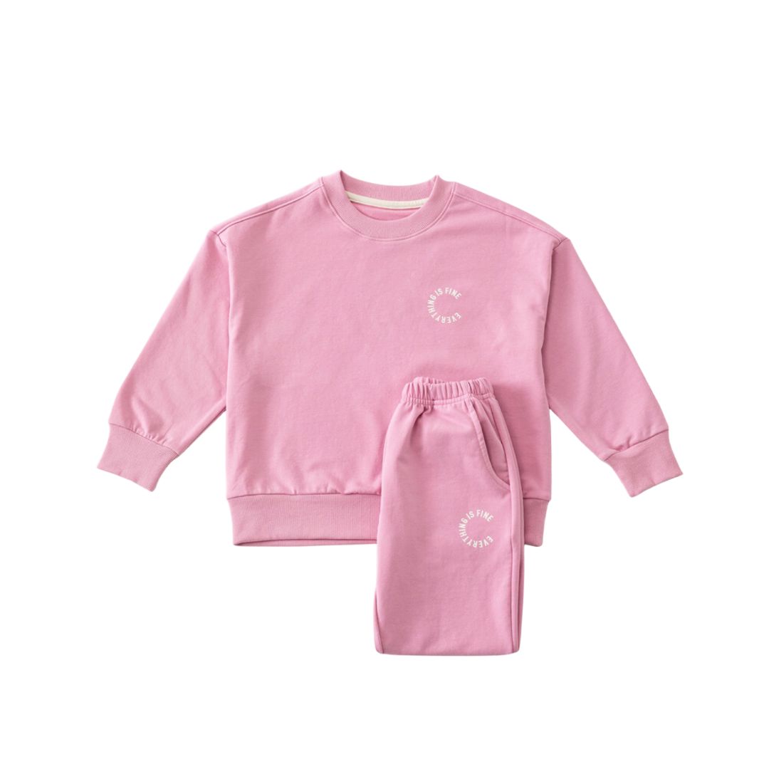 Echond Fine Sweat Set – Pink S