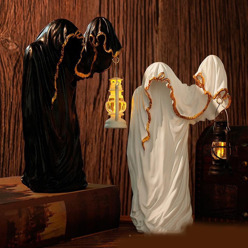 Dark Mysterious Man In Black Desktop Halloween Creative Decoration Ornaments