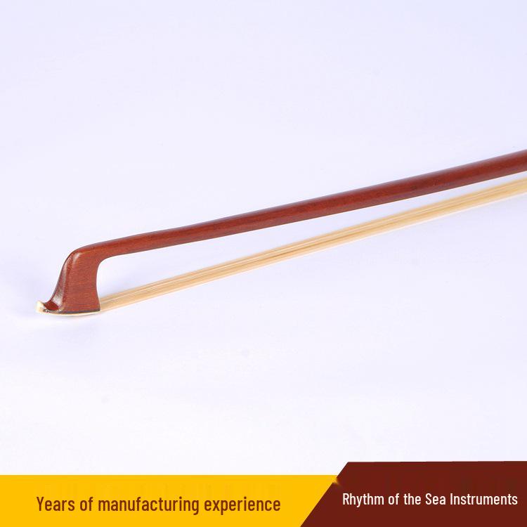 Archet de violon occidental fait main avec fil d'or et bois de santal rouge du Brésil rond