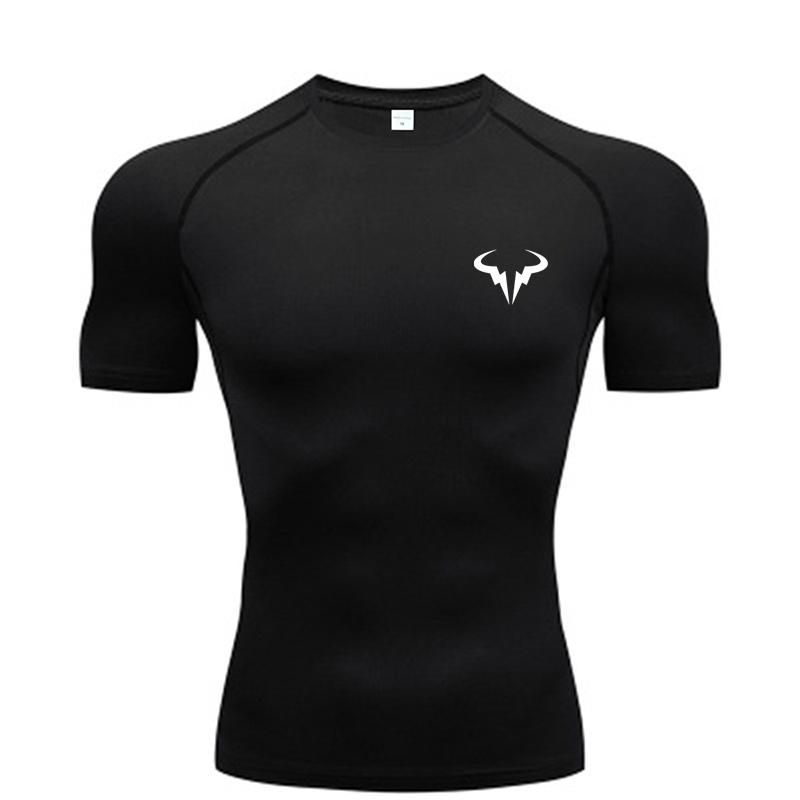 Compression T Shirt Men Summer Sportswear Running T-shirt Elastic Quick Dry Sport Tops Tee Athletic Gym Workout Shirts Men