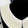White Beaded Collar Elegant Detachable Sweater Collar Fashionable Women Collar for Event and Daily Wear