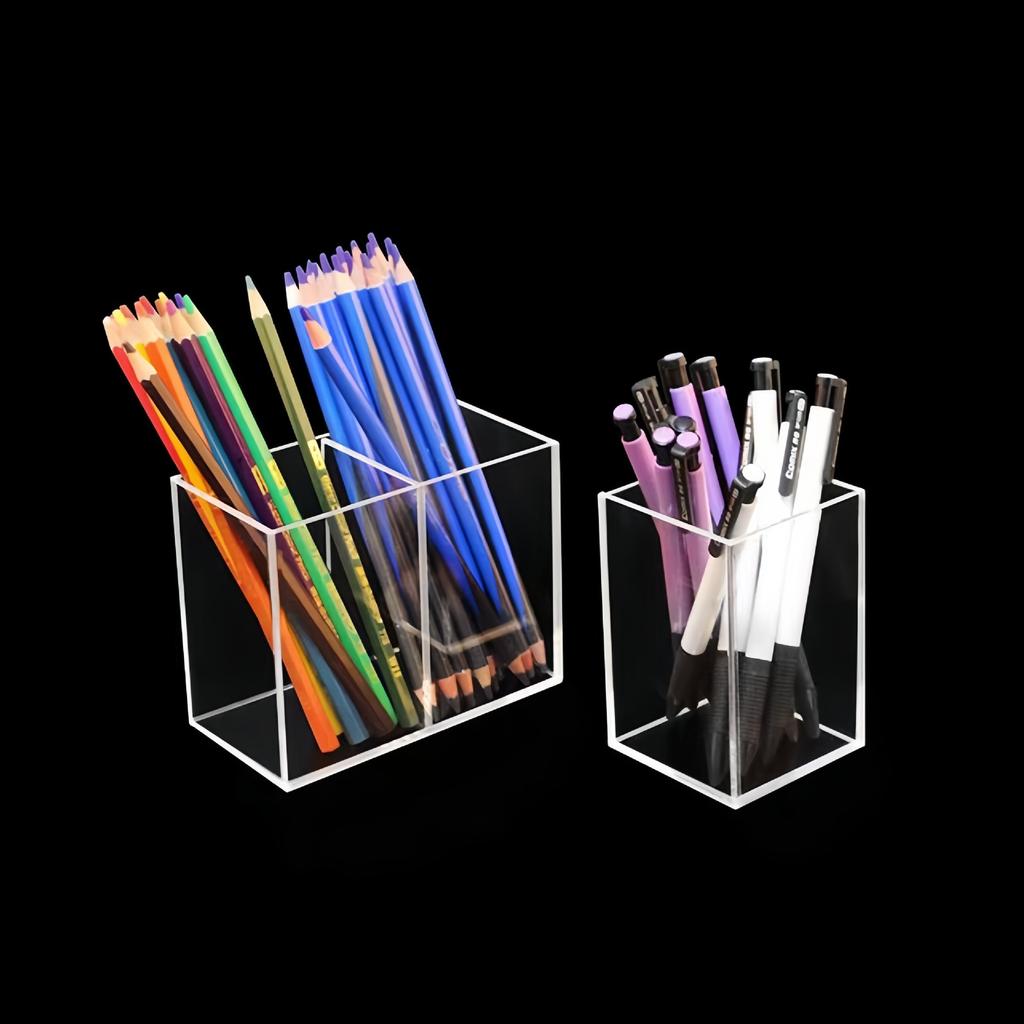 Acrylic Transparent Pen Holder Storage Box for Paint Box Cosmetic Brushes Modern Minimalist Style for Desktop Office Dressing