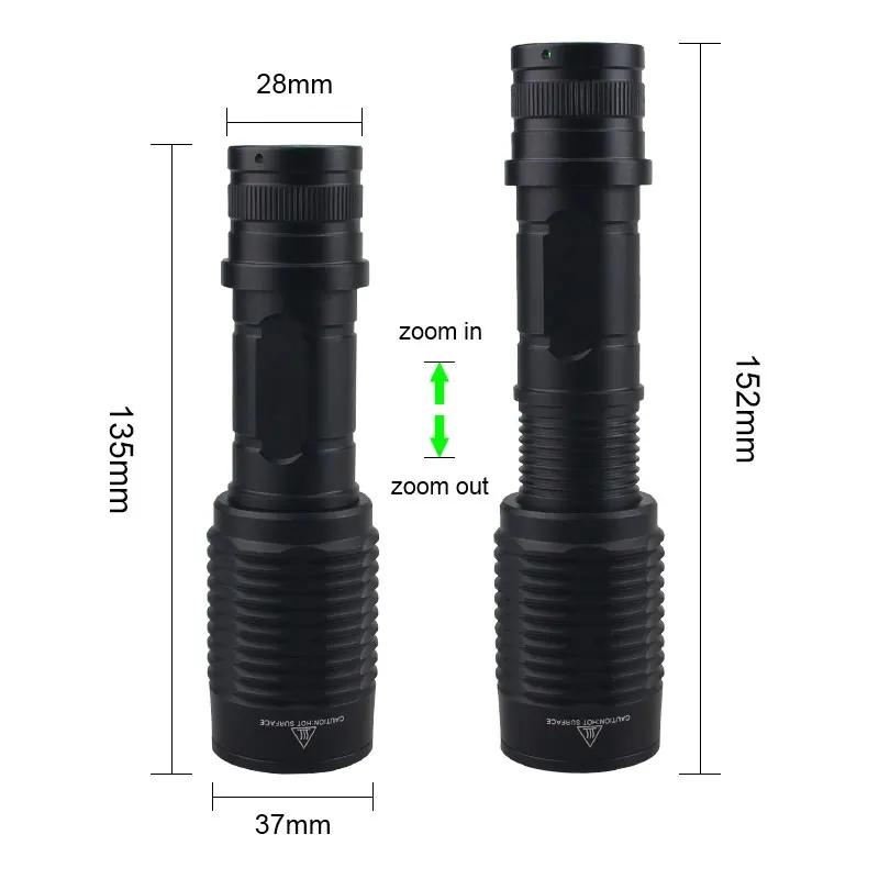 LED Tactical Hunting Torch Flashlight White/Red/Green Flashlight Waterproof Outdoor Lighting with Switch USB Rechargeable Lamp