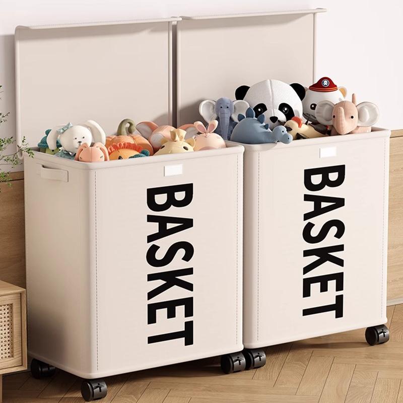 1pc Toy Storage Box Foldable Doll Snacks Storage Box Large Capacity Covered  Storage Bucket Laundry Basket Home Organizer