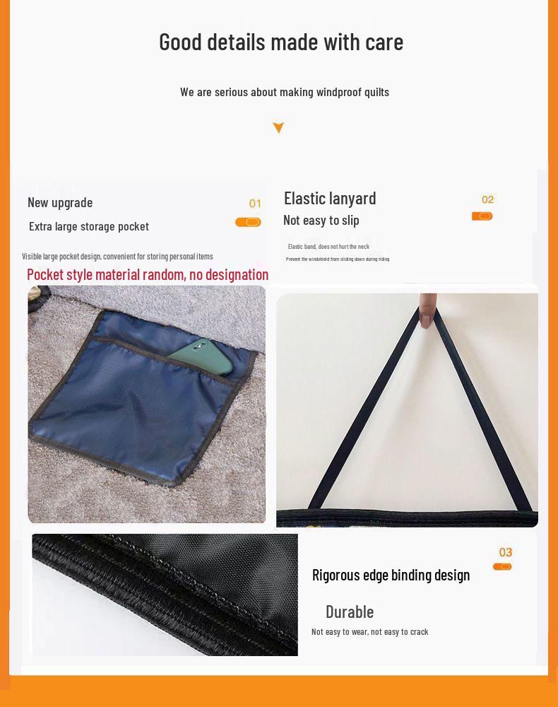 Windproof Autumn/Winter Electric Bike Quilt - Extra Thick for Cold Protection and Warmth