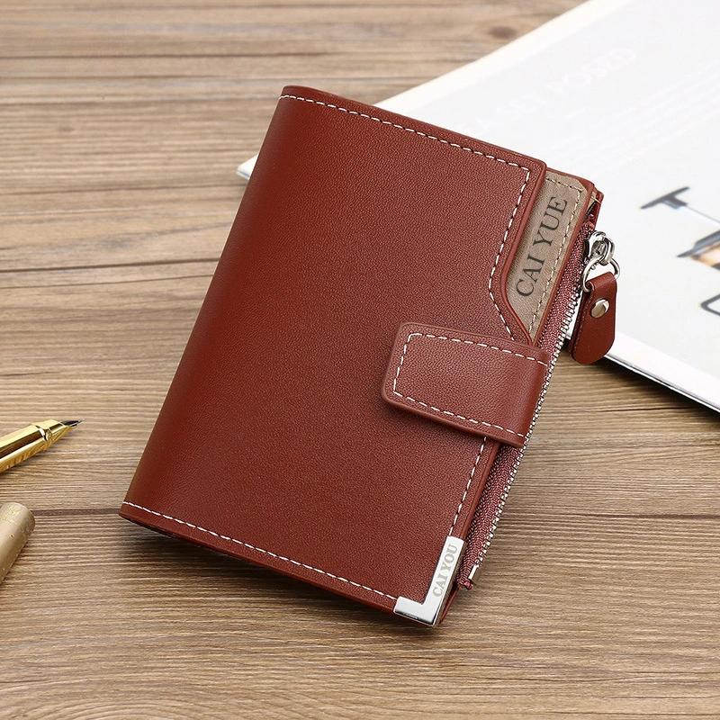 Men Wallets PU Leather Zipper Short Luxury Coin Pocket Card Holder Male Wallet Clutch Photo Holder Man Purses Wallet