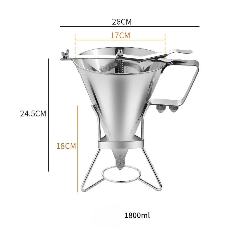 304 Stainless Steel Batter Dispense Octopus Balls Batter Baker Cooking Tool with Rack Cupcake Pancake Batter Maker Kitchen Tool