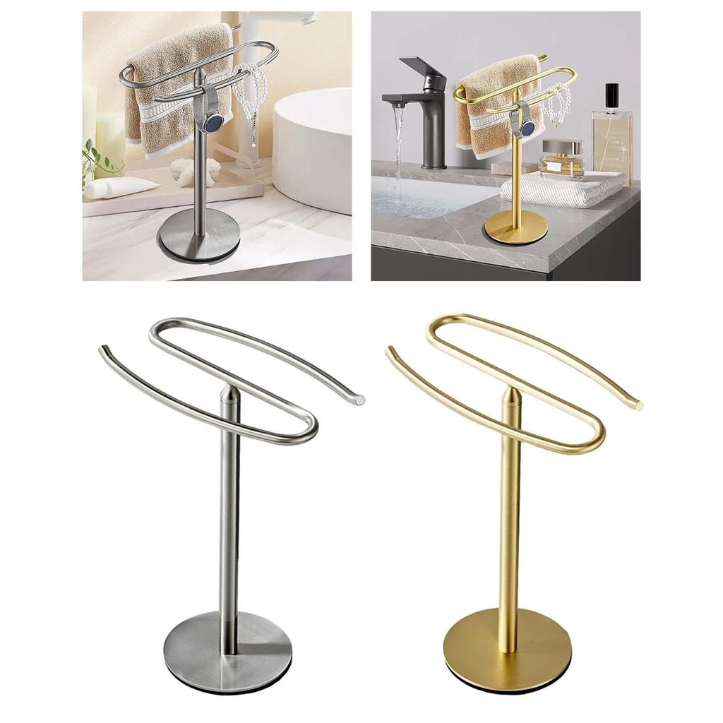 Hand Towel Stand Watch Holder Rust Resistant Antiskid Bottom Multipurpose Height 31cm Space Saving for Dressing Tables Accessory