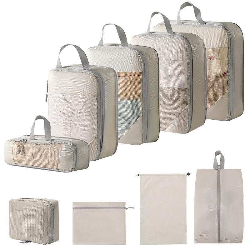 Ensemble de 5 sacs de rangement compressibles pour vêtements, linge sale, articles de toilette, cosmétiques, bagages, voyage