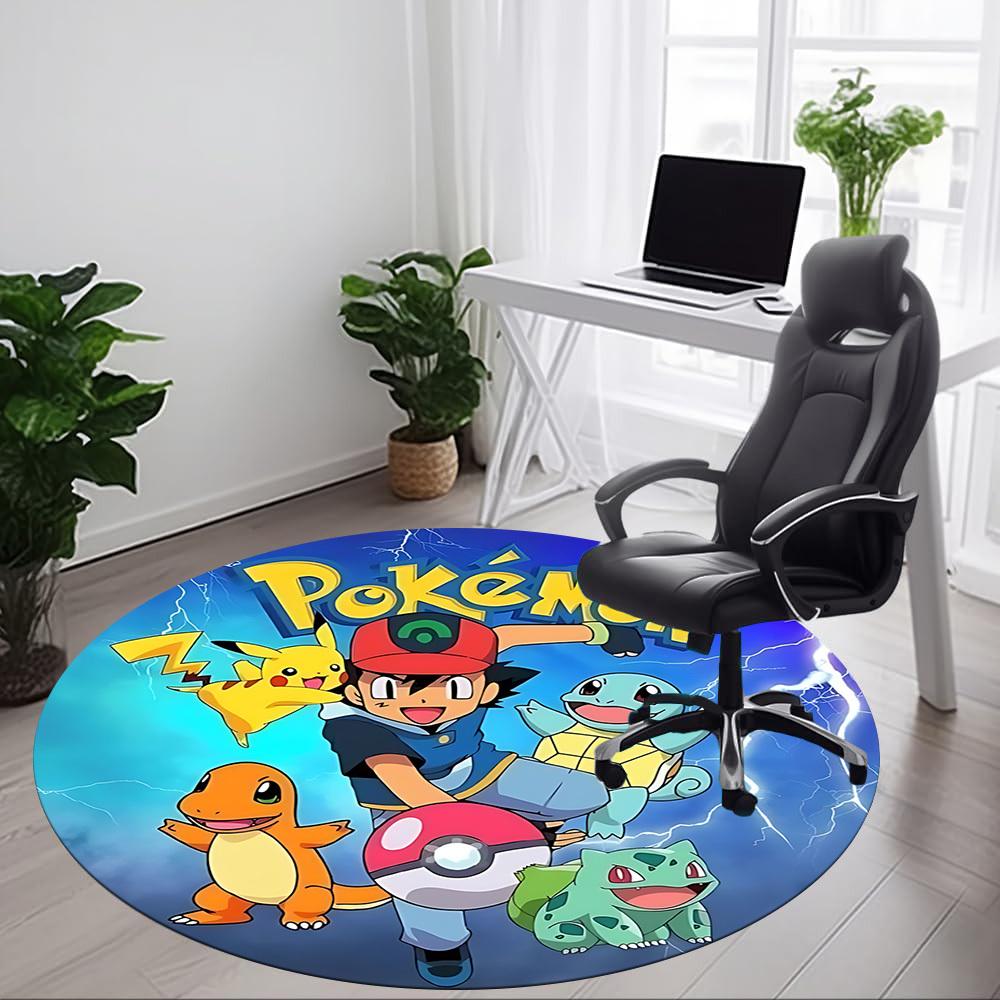 1 stuks Pokemon Personages Kantoor Ronde Vloerkleed, Binnenmat Geschikt Voor Kantoor, Slaapkamer Woonkamer Huisdecoratie, Kamerdecoratie, Offic a0928172
