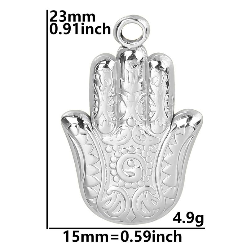 5pcs/Lot Turkish Evil Eye Hand Pendants For Jewelry Making Supplies Statement Charm Stainless Steel Pendant DIY Necklace Earring