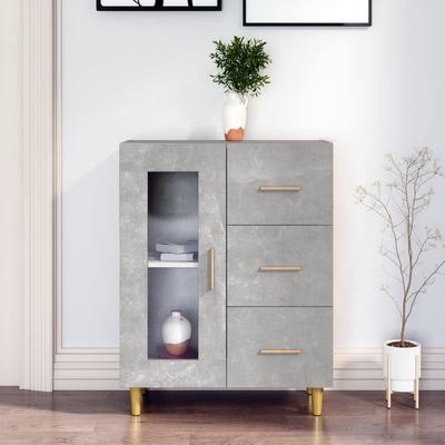 Vidaxl Cabinet, Concrete Grey, 69.5X34X90 Cm, Wood-Based Material