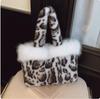 Daily Commute Design Sense Bags Velvet Leopard Fashion Casual Tote 2025 Winter Thickened Waterproof High Quality Shoulder Bags