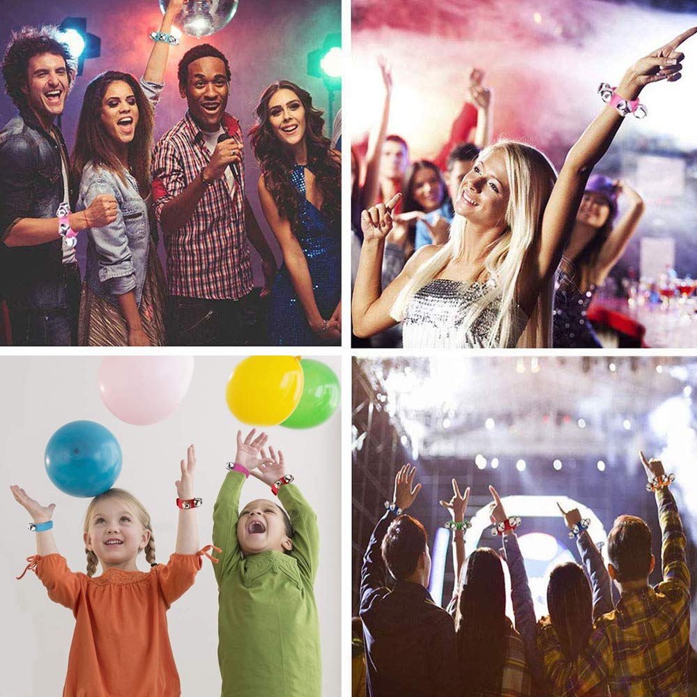 ookuwa Colorful Ring Bells, Set of 20, Percussion Handbells, Great for Playing, Dancing, Karaoke, and More, Great for Kids and Adults