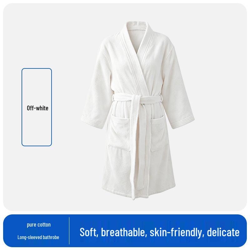 Luxury Cotton Couple Bathrobe: Lightweight, Breathable Pajamas for All Seasons