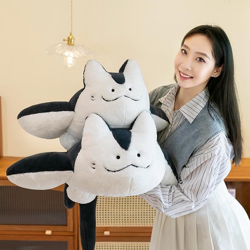 75/90cm Cute Cat Pillow Doll Kawaii Manta Cat Plush Toys Stuffed Animals Soft Toys Birthday Gift Room Decor