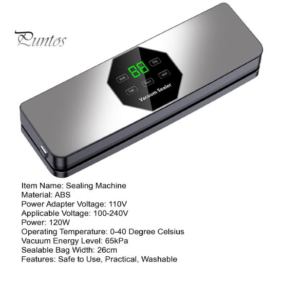 Full Automatic Vacuum Sealer with UV Sterilization Detachable Base Digital Display Strong Suction Power Food Preservation Sealing Machine