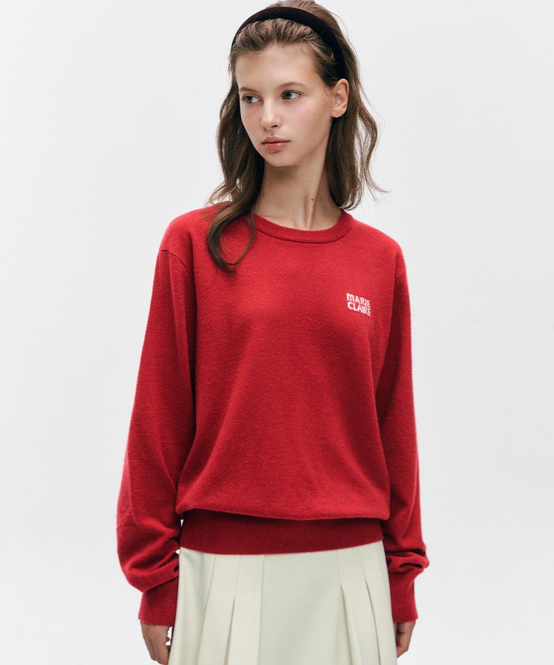 MARIE CLAIRE Wool Blend Basic Logo Round Knit (Mafckn16Nrd)
