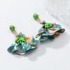 Exaggerated Beach Earrings Tassel Petals Stud Earrings Trendy Flower Dangle Earrings  Vacation