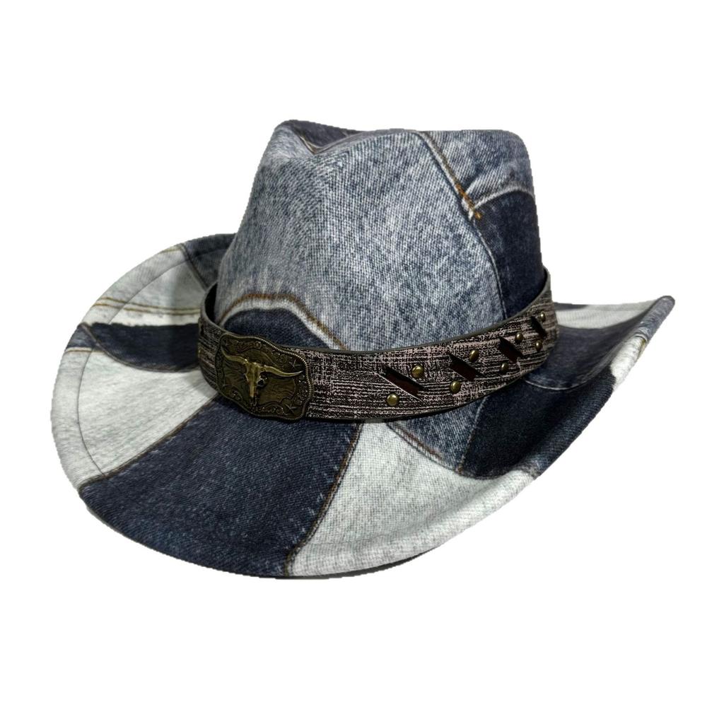 New Western Cowboy Hat Bull Head Accessories Jazz Hat European and American Men's and Women's Versatile Top Hat