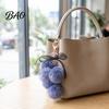 Fruit Bag Charm Plush Grape Keychain for Handbags, Fuzzy Cluster with Bow, Decorative Fluffy Ball Keyring Backpacks and Purses Accessory