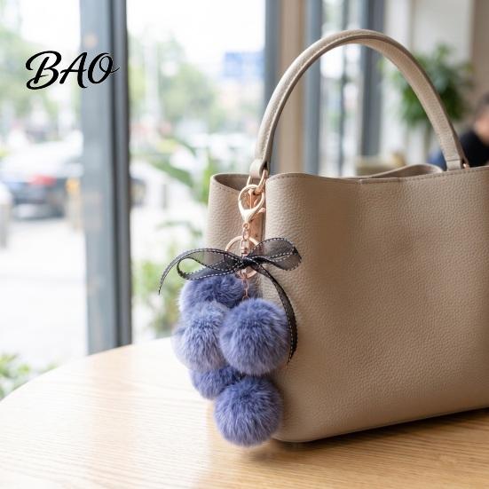 Fruit Bag Charm Plush Grape Keychain for Handbags, Fuzzy Cluster with Bow, Decorative Fluffy Ball Keyring Backpacks and Purses Accessory