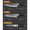 MOSFiATA 3-Piece Knife Set - [203mm Gyuto Knife, 178mm Santoku Knife, 126mm Petty Knife] Damascus + VG10 with Finger Protection - Multi-Purpose Cookwa