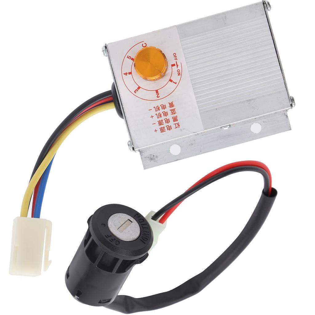 Regolatore di Velocità Controller 12V 250W con Set di Blocco Elettrico per Bicicletta Elettrica EBike