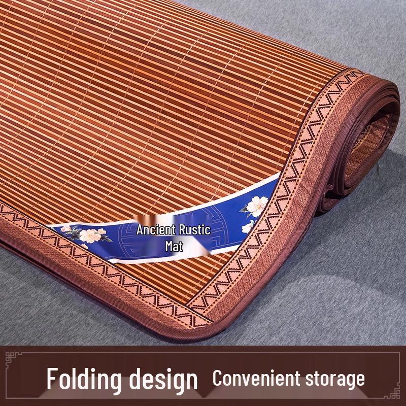 Master Xi 2025 Dual-Use Bamboo and Ice Silk Straw Mat for Summer and Winter