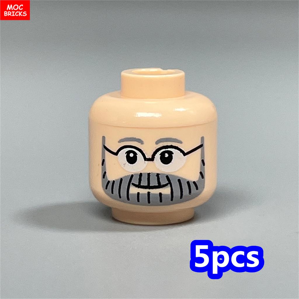 MOC Bricks Hollow Flesh Face Expression Head For 4cm Figure DIY Educational Building Blocks Toys For Children Gifts