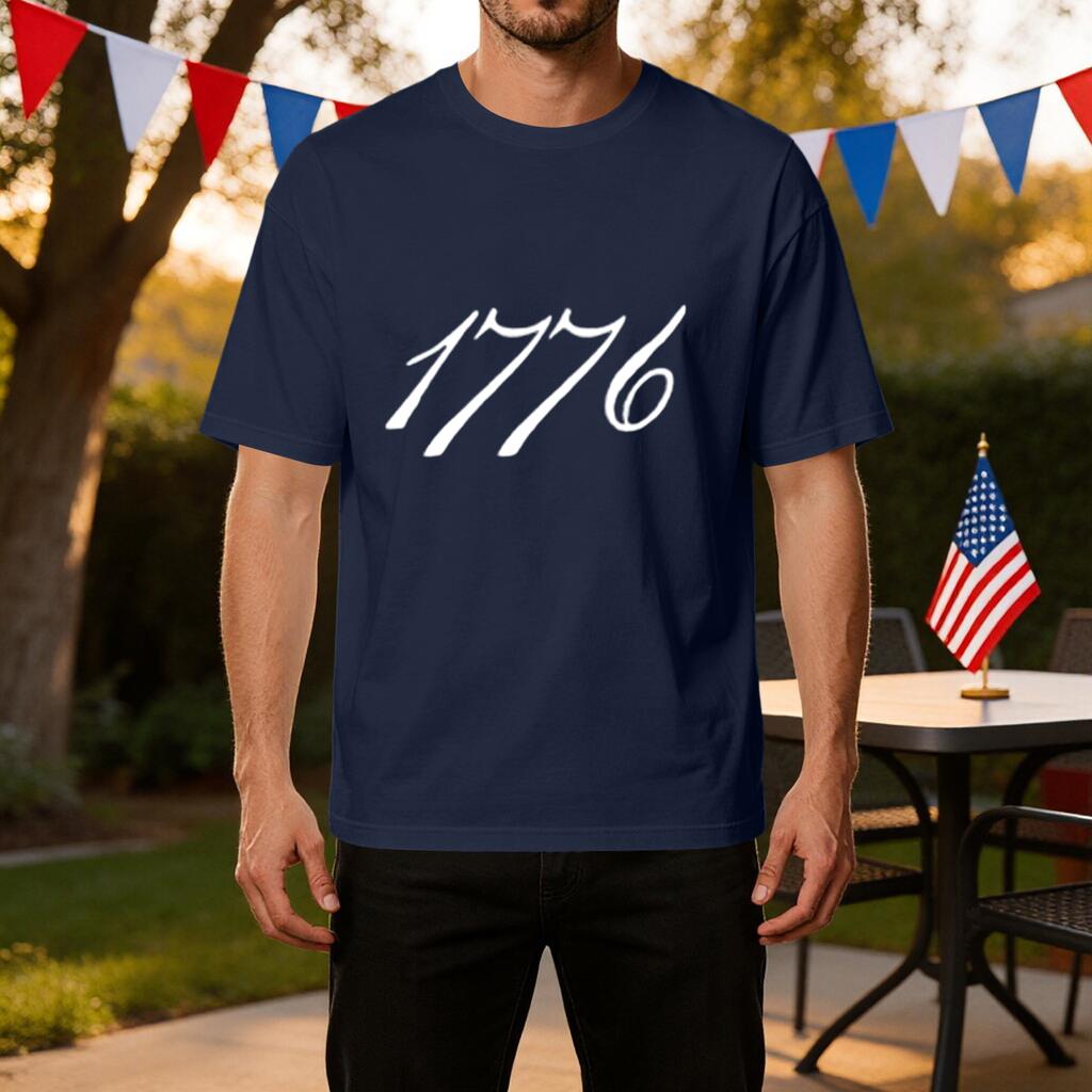 Men's 1776 Independence Day Ice Silk T-Shirt Casual Sport Short Sleeve Tee Lightweight Breathable Fabric Comfortable Fit