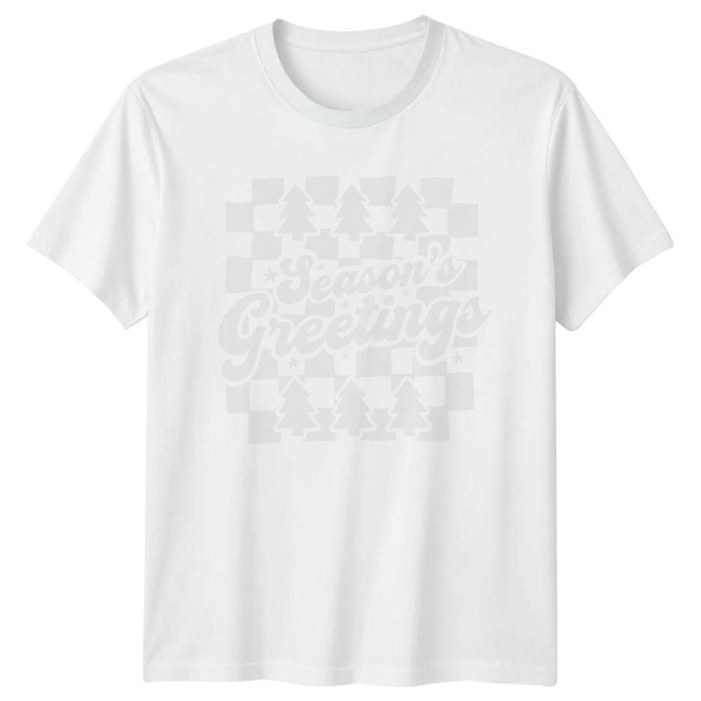 Seasons Greetings Christmas Trees Holiday Unisexs TShirt Unisexs Tee Graphic Top S