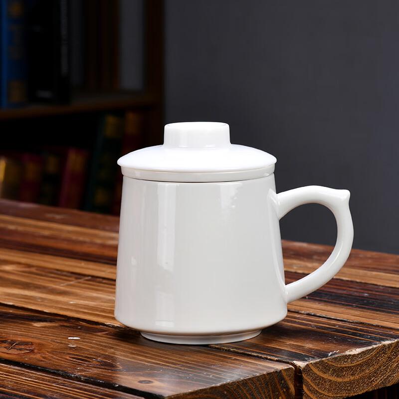 Duoli White Porcelain Ceramic Mug Set with Lids