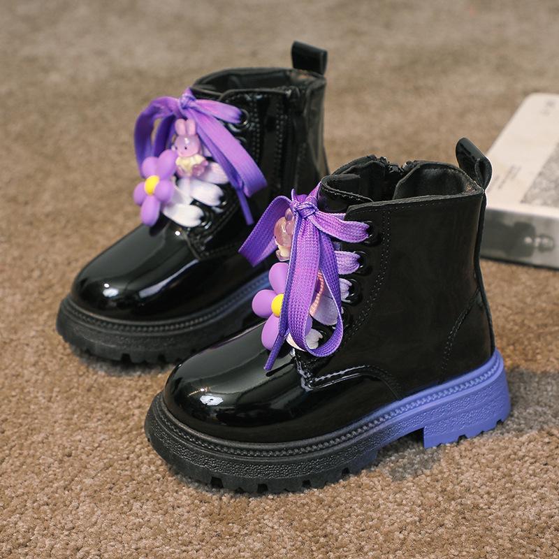 Children's Leather Boots, Short Boots, Martin Boots, Durable, Breathable, Waterproof, British Style Girls' Single Boots